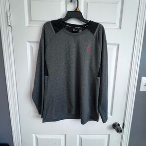 Spyder Active ProWeb men's long-sleeve T-shirt in heather grey and black large